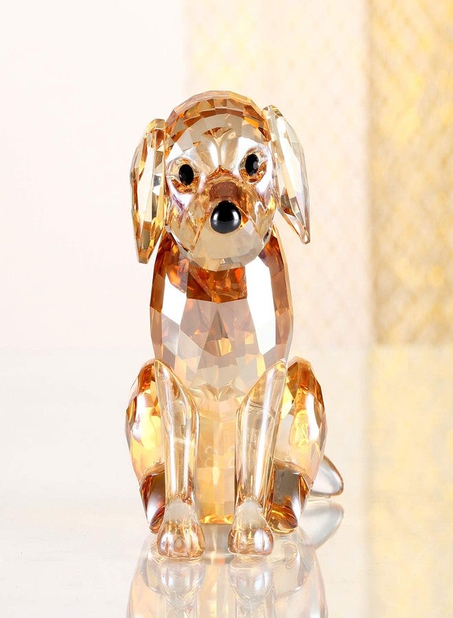 DOJOZ Crystal Labrador Dog Puppy Figurine Animals Lovely Craft Home Decor Ornaments Collectible Birthday Gifts (Gold) - Image 5